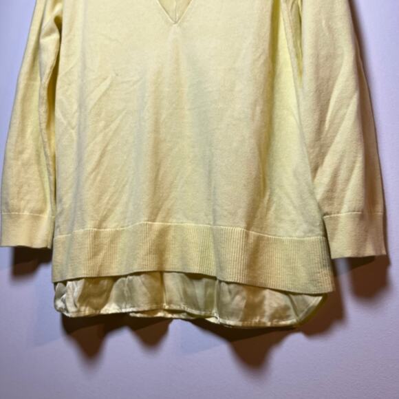J Jill V-Neck Knit Sweater Tunic Butter Yellow Sz Xs Minimalist Business Casual - Picture 8 of 9